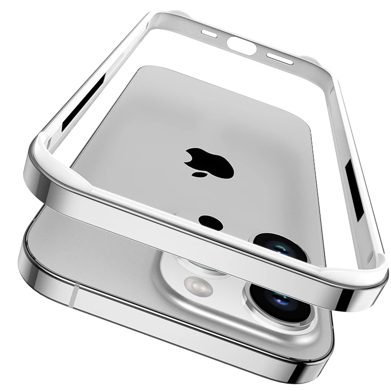 Luxury Bumper Case with Hybrid Aluminum Frame and Soft Silicone Side