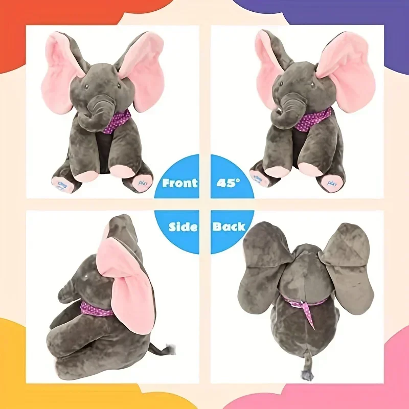 New Hide-and-seek Elephant Plush Toy Baby Hide-and-seek Game Toy Singing Interactive Musical Toys Gifts