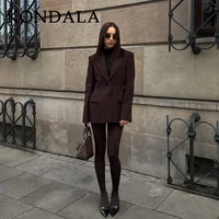 KONDALA 2026 Spring Summer Elegant Valentine‘s Day Suits Fashion Shrug Pockets Blazers Elegant Zipper Skirts Chic Baggy Pants - Image 5