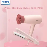 PHILIPS  BHP398/05 Hair Dryer + Straight Curl Dual Purpose Wand High Power Constant Temperature HairCare Curling Combination Set 2