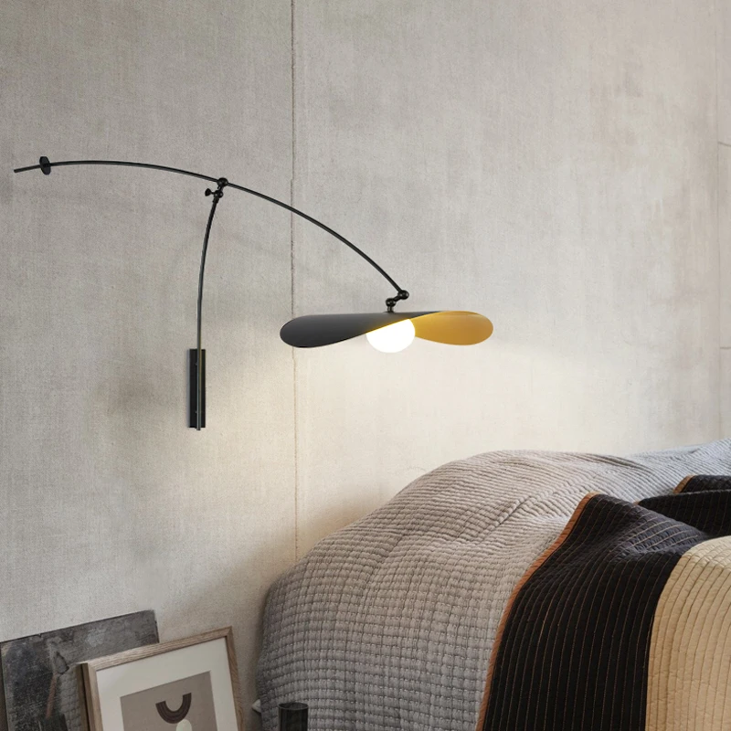 Industrial wall lamp Metal Long Swing Arm adjustable wall light Vintage Wall Sconces Bedside Reading hall wall decoration light 3