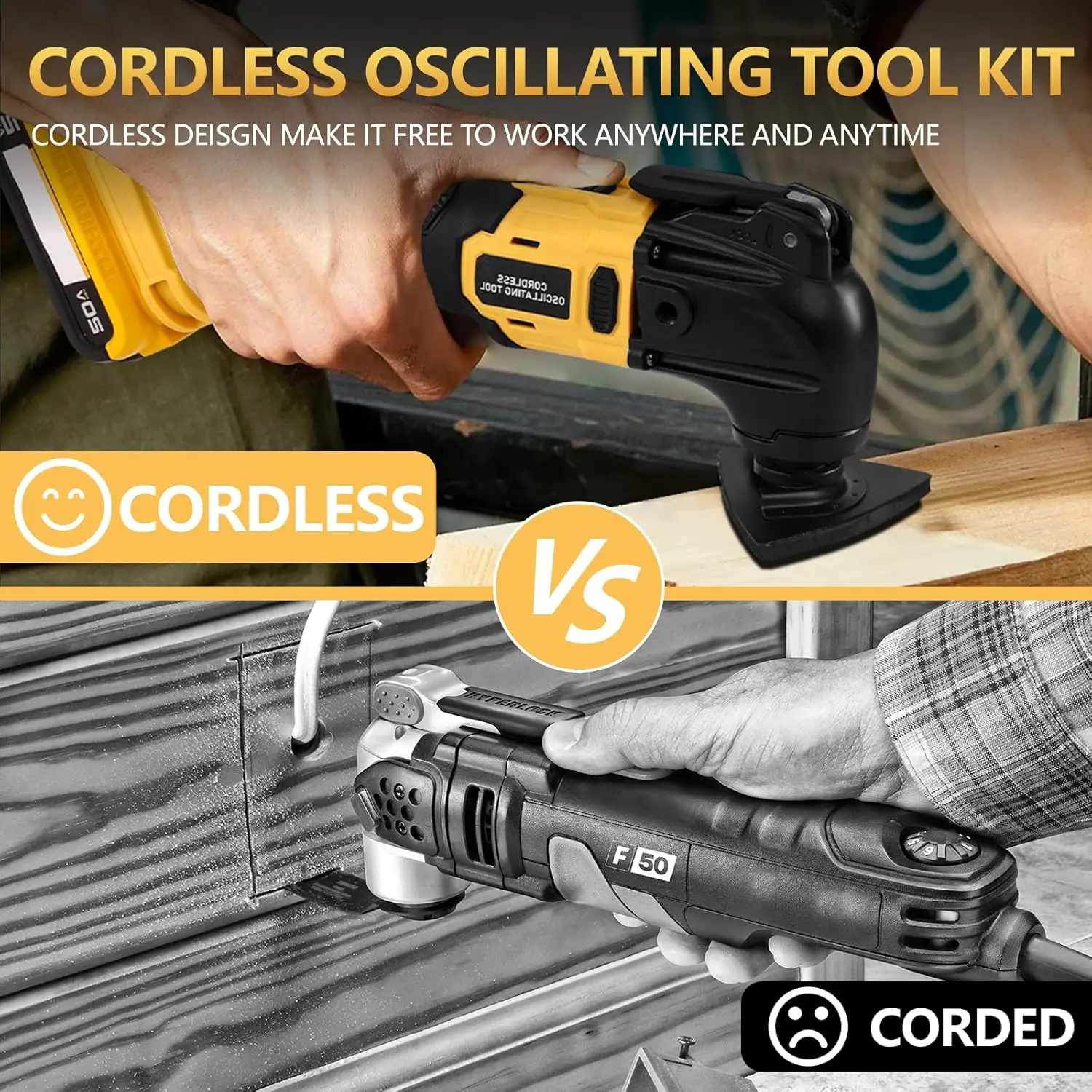 Oscillating Multi Tool Cordless Electric Woodworking Cutting Saw Tool Home Decoration for De-Walt 20V Battery 5