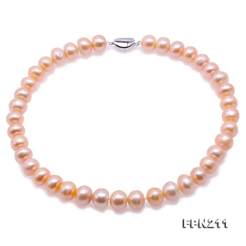 

Unique Design AA Genuine Pearl Jewelry Pink Color 11-12mm Freshwater Pearl Necklace Charming Wedding Birthday Party Lady Gift