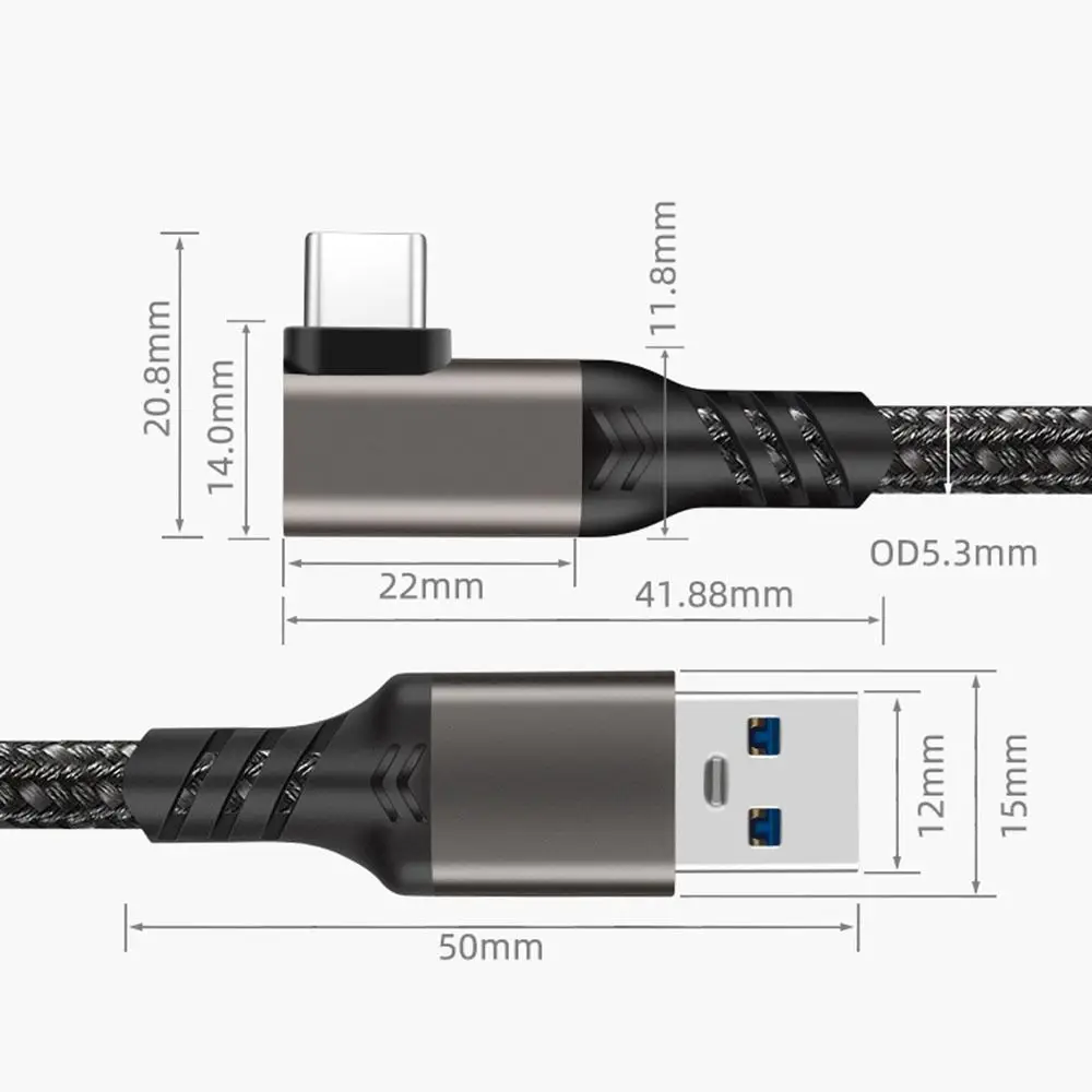 5 Meter Ultra-Fast 60W PD USB-C to USB-A 10Gbps Data Transfer Cable