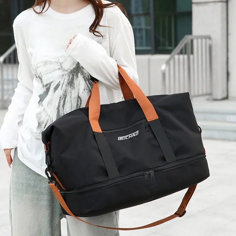 Borsa da viaggio per palestra, bagaglio a mano per brevi distanze, borse fitness portatili, borsa a tracolla, borsa a petto, borse a mano, borsone da weekend. - immagine 6