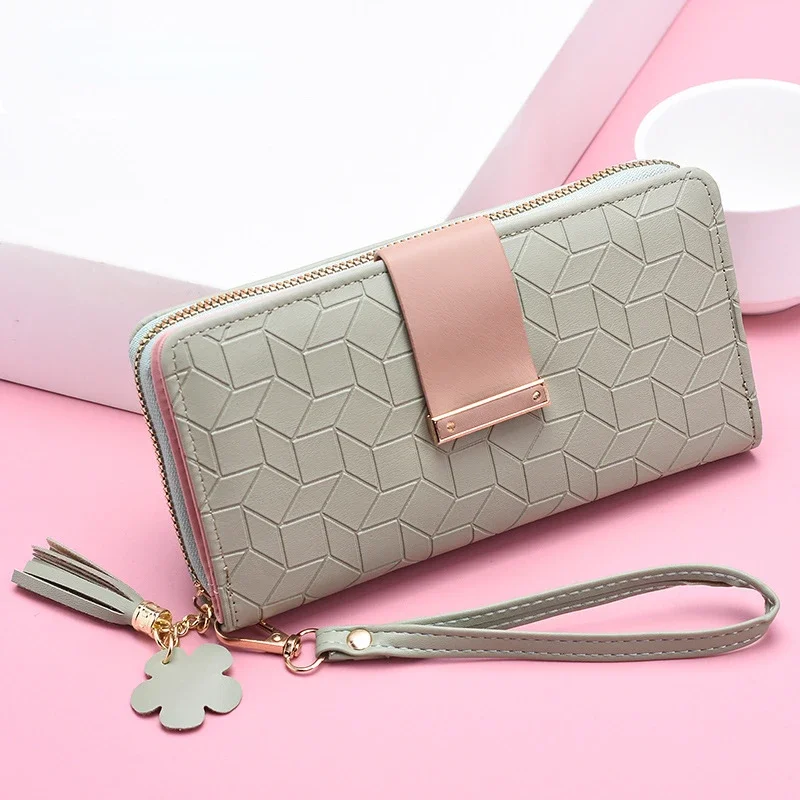 

Модный женский кошелек, длинный женский кошелек для монет, кошельки для женщин 2023, держатель для карт, женский клатч на молнии с ремешком на запястье для телефона