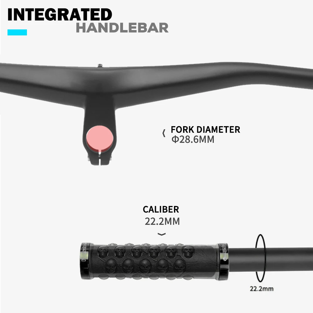 ULLICYC Carbon One-shaped Integrated MTB Handlebar Bicycle Cockpit With 40mm 50mm 60mm 70mm Stem bicycle handlebar