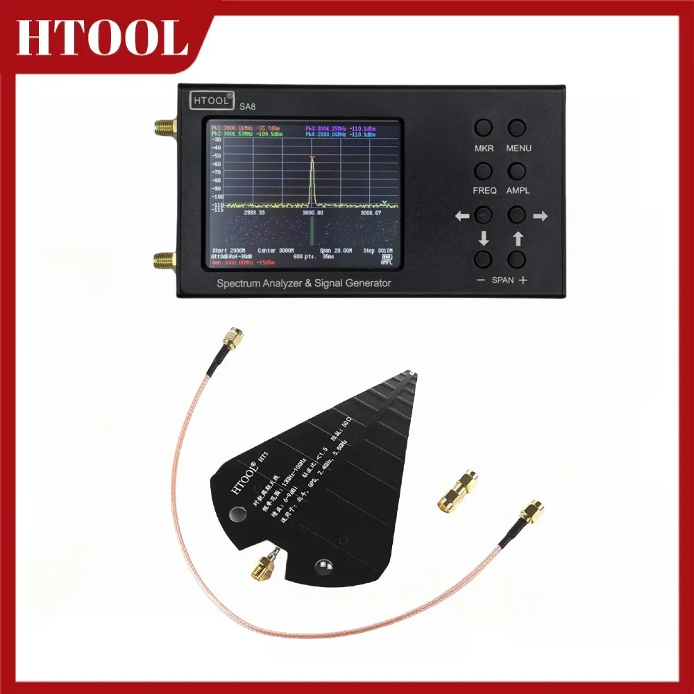 HTOOL SA8 Spectrum Analyzer 35M-6.2Ghz Signal Generator Built-in Signal ...