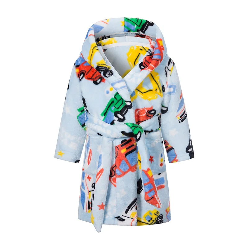 Kids Robes for Girls Flannel Winter Sleepwear Animal Pajamas Boys Bathrobe Child Dressing Gown Cartoon Teenage Robe