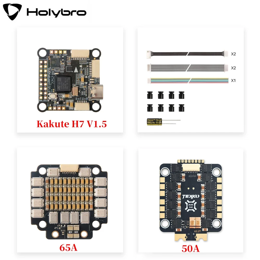 HolyBro Kakute H7 V1.5 Stacks H7 ICM-42688P OSD Onboard Bluetooth W/ Tekko32 F4 50A/ 60A 4in1 4-6S ESC for RC FPV Racing Drone