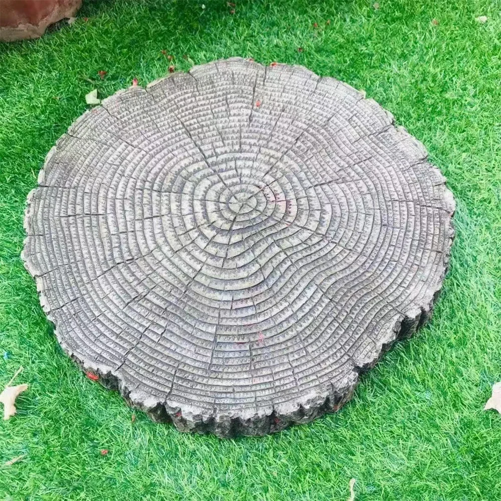 Wooden Pile Cement Stepping Stone Grinding Garden Anti-Slip Mold Outdoor Park Paving Imitation Brick Stone Concrete
