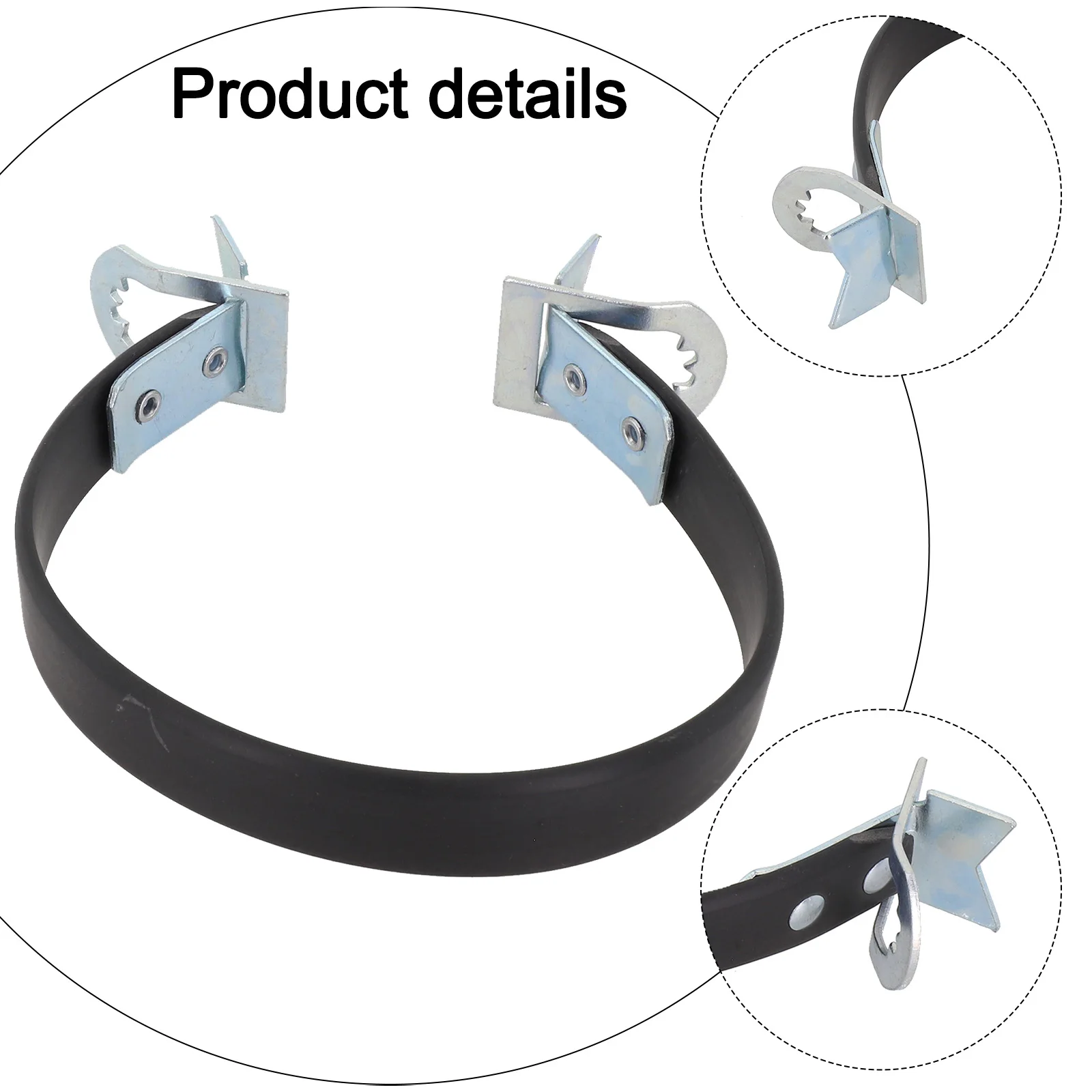 Heavy Duty 14-Inch Metal and Rubber Battery Carrier Strap with Side Lift Design