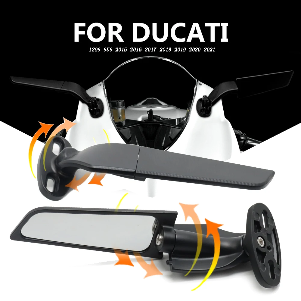 

For Ducati Panigale 1299 959 2015 2016 2017 2018 2019 2020 2021 Wing Mirror Motorcycle Adjustable Rotating Rearview Mirror Side