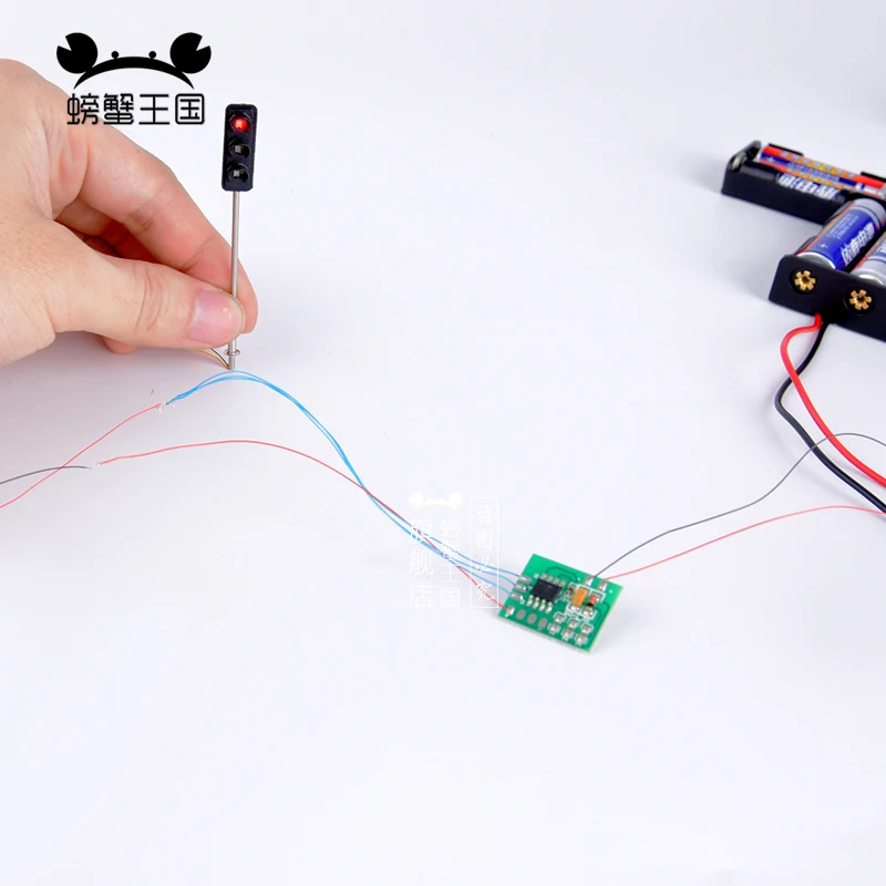 3pcs HO N scale Model Train Signal Light Circuit Board LED Traffic Light Controller Model Railway Building Layout Accessories