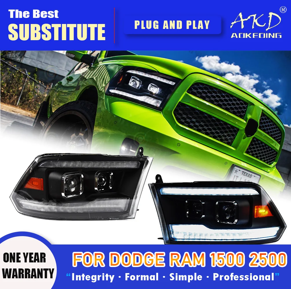 

Налобный фонарь AKD для Dodge RAM 1500, 2500, 2008, 2018-, фары RAM, DRL, сигнал поворота, фара дальнего света, объектив проектора Angel Eye