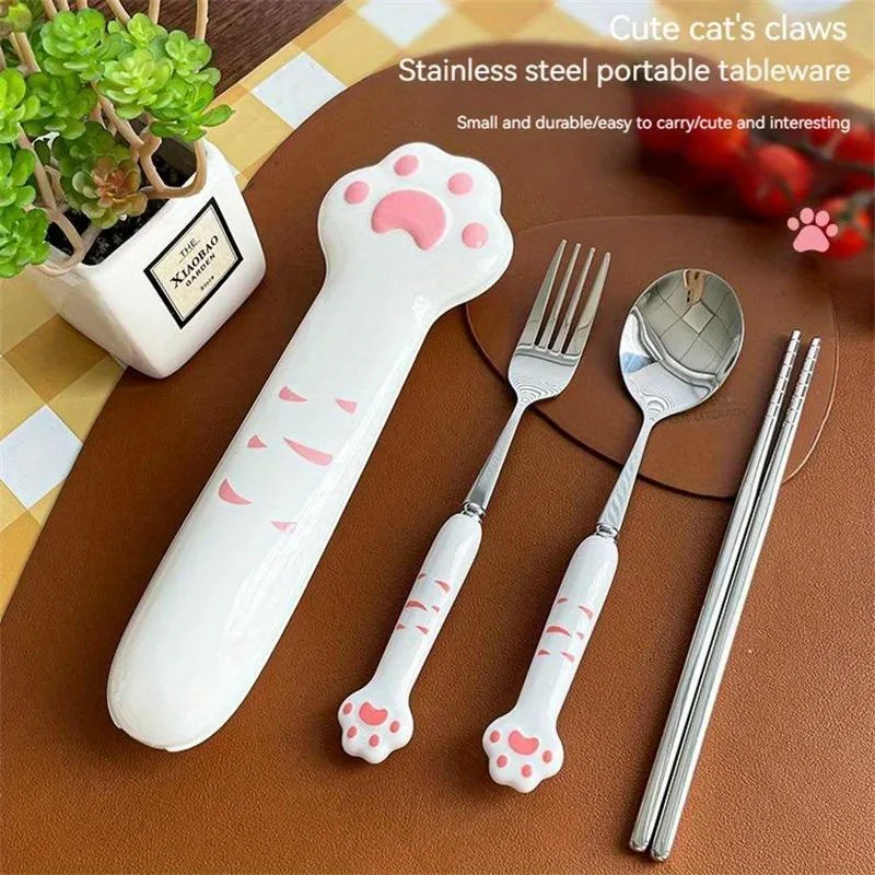 3-in-1 Cat Paw Cutlery Set