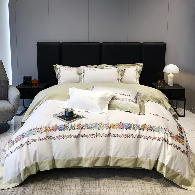 ThickBeddingsetEgyptiancottonsoftduvetcoverFlatbedsheet