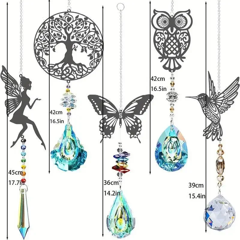 Hanging Crystals Rainbow Wind Chime Pendant - Ciondolo in