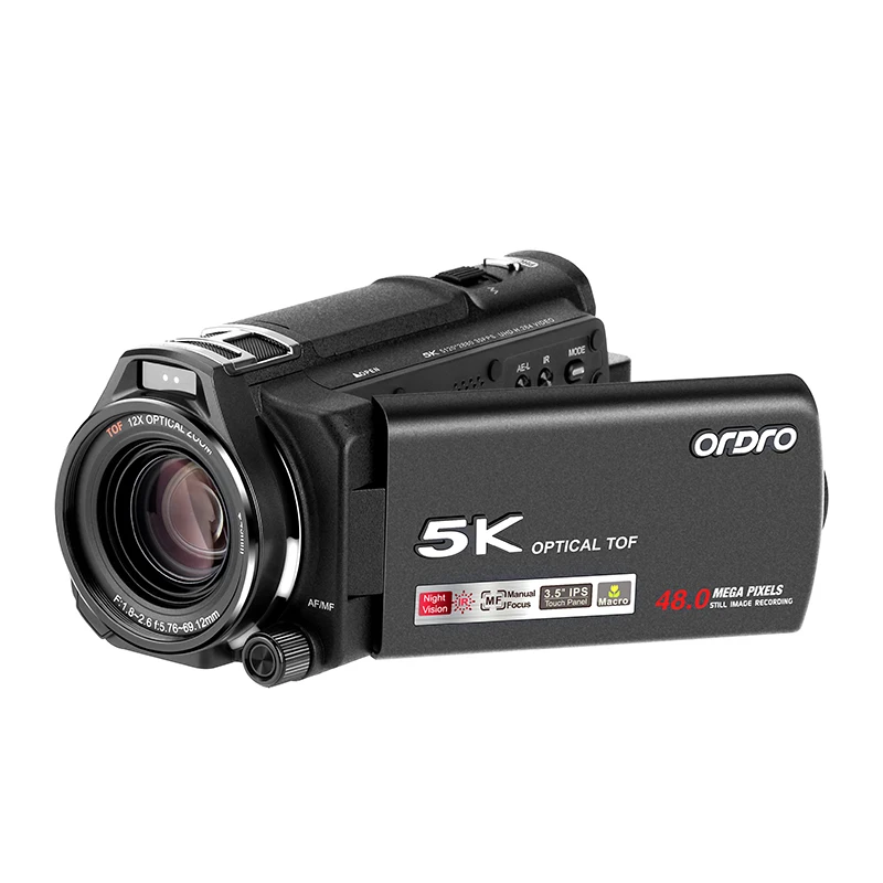 ORDRO XV80 Fotocamera per streaming live 4K Zoom ottico 12X Videocamera digitale Vlog Video Fotografia Camara