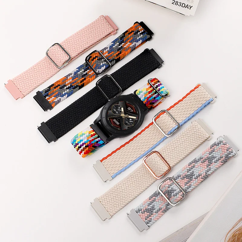 22mm Sport Nylon Braided Bracelet Smartwatch Strap Accessories