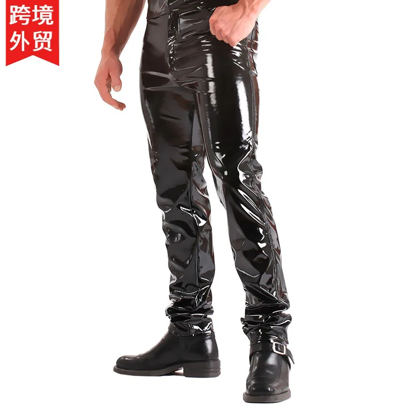 Men's Latex Leather Pants | Men Leather Pants Rock | Latex
