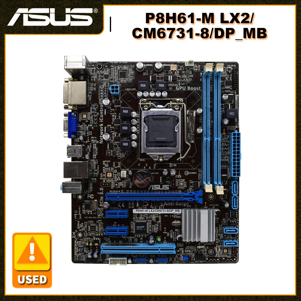 Asus P8h61m Lx3 Motherboard 1155 Motherboard Ddr3 16gb Ram Intel H61