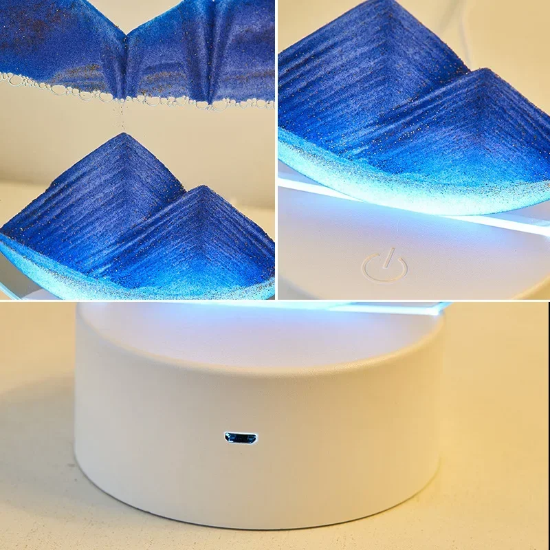 Multicolor Hourglass Light with 3D Moving Sand Art and Deep Sea Display