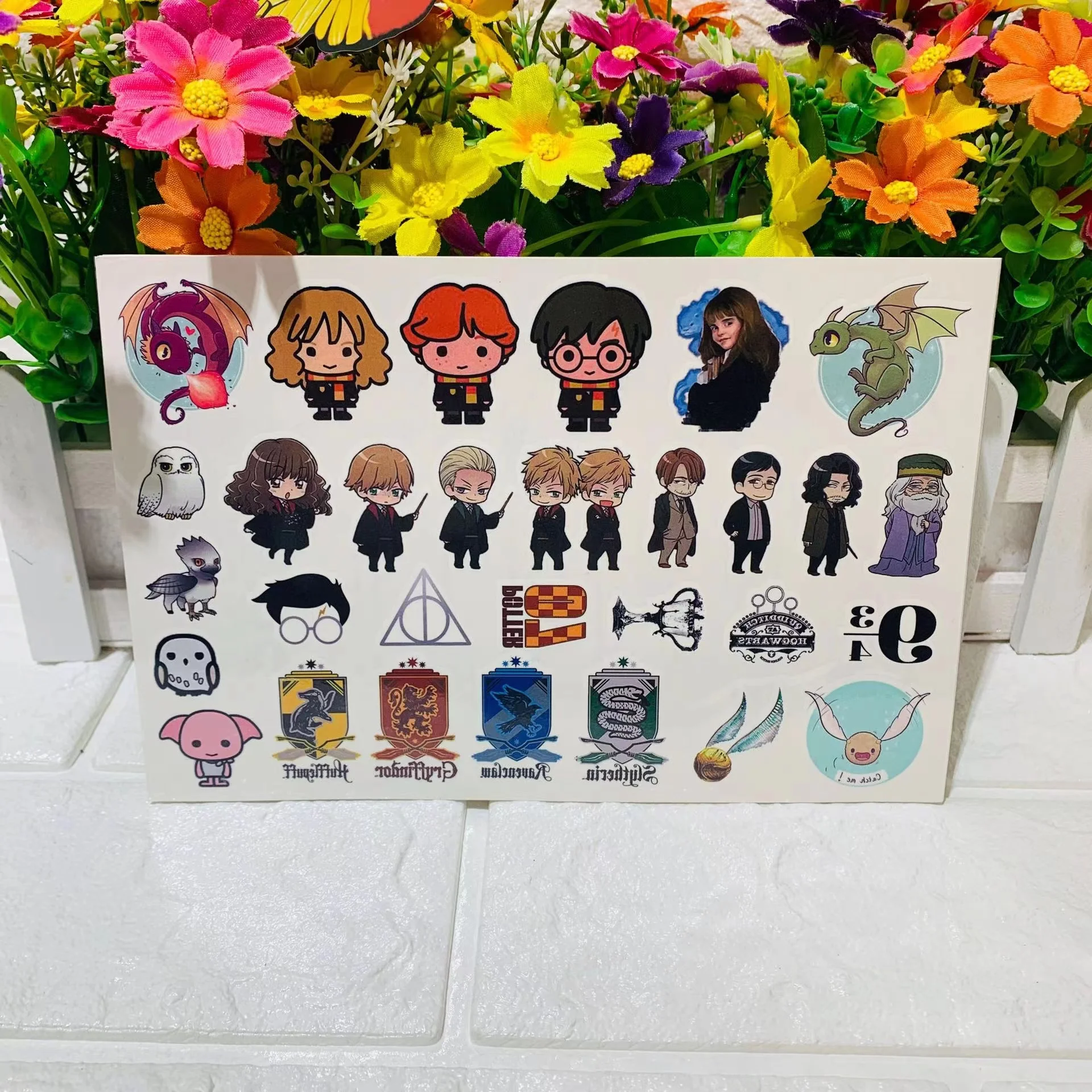 Harry Tattoo Sticker Potter Birthday Party Decoration Ron Hermione Malfoy Sticker Action Figure Sticker Cartoon Kids Gift