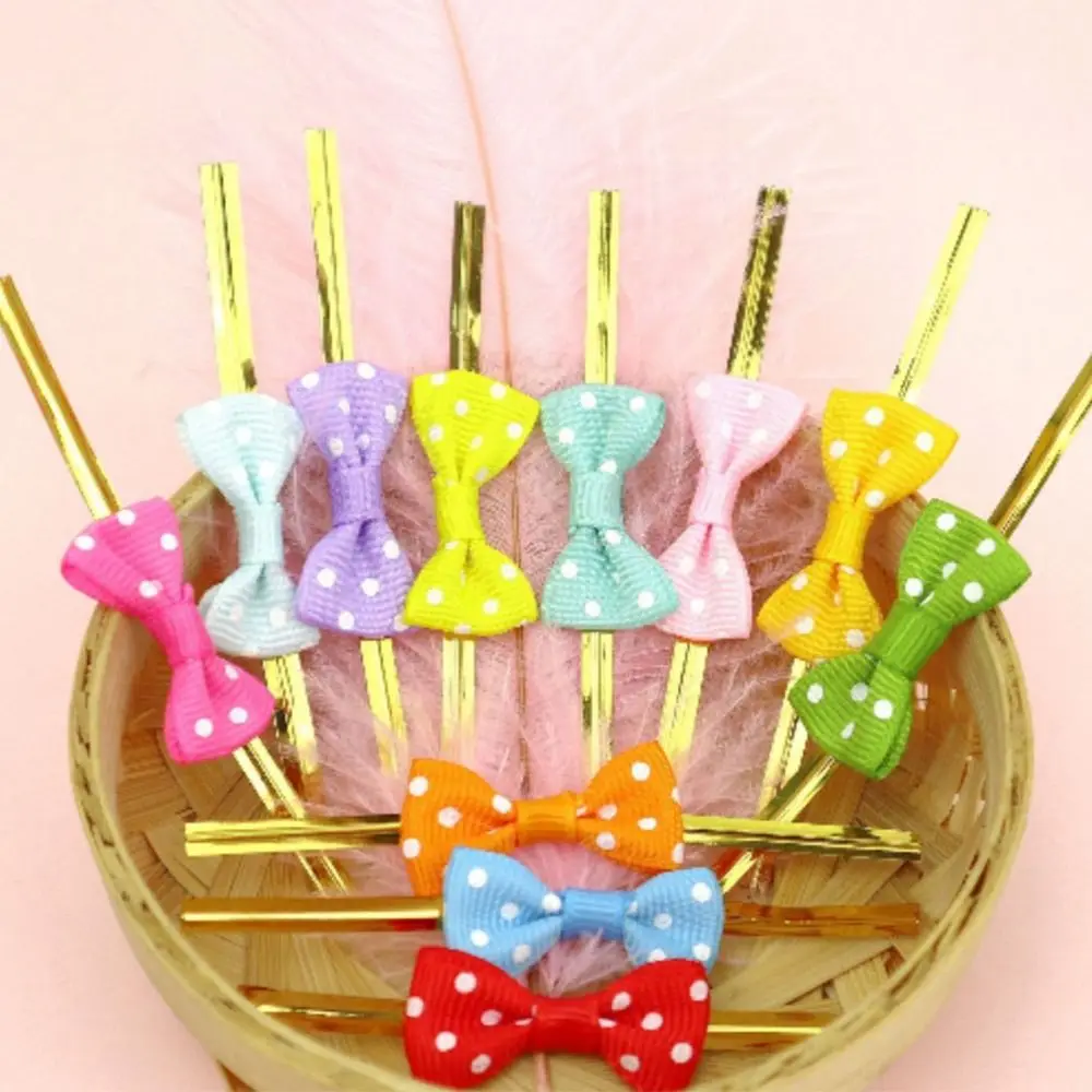 100Pcs New DIY Bow Tie Wrapping Golded Wire Bowknot Binding Wire Lollipop Candy Gift Packaging Bags Fastener Sealing Fixed Ties