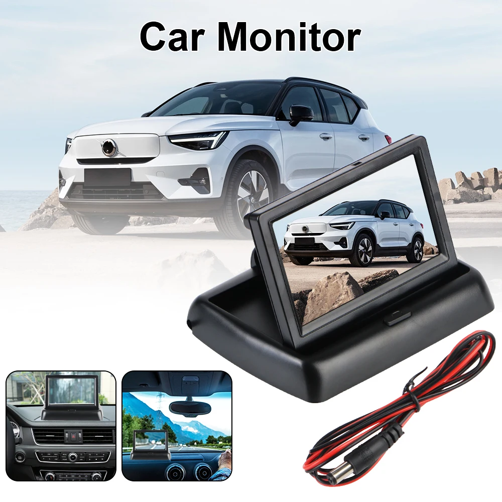 4.3 inch Car Accessories Foldable Parking HD Display Car Monitor Video Players Reverse Camera Screen TFT LCD Cameras