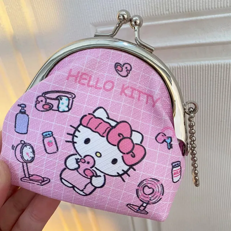 thumbnail image 1 of Monedero Sanrio Melody Kuromi Hello Kitty Cinnamoroll Pochacco con cierre de hierro y diseño de oso arcoíris de dibujos animados, monedero suelto, bolsas para guardar llaves, 1 of 5