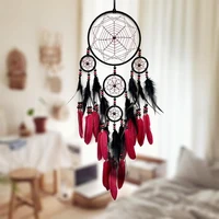 Handmade Round Dream Catcher Vintage Hanging Feather Dreamcatcher for Bedroom Wall Ornament Decor 1