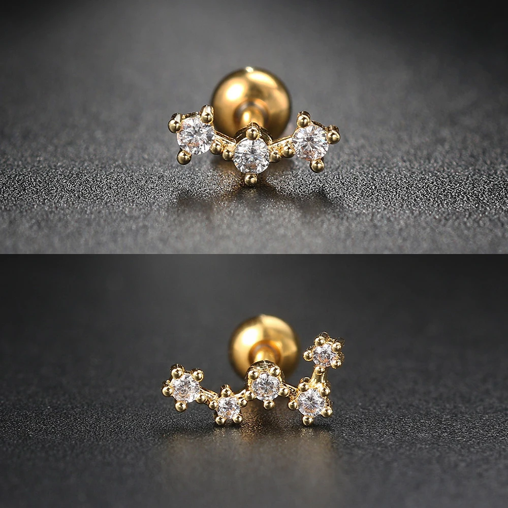 Piercing Constellation Earrings Women 1pc Daith Helix Body Jewelry Silver Color Cartilage Ear Accessories Conch Rook Tragus Lobe 3