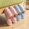 Spring and Autumn Cotton Slippers Four Seasons Winter Women's Indoor Cixi Home Use Cotton Linen Non slip Linen Home Couple 1
