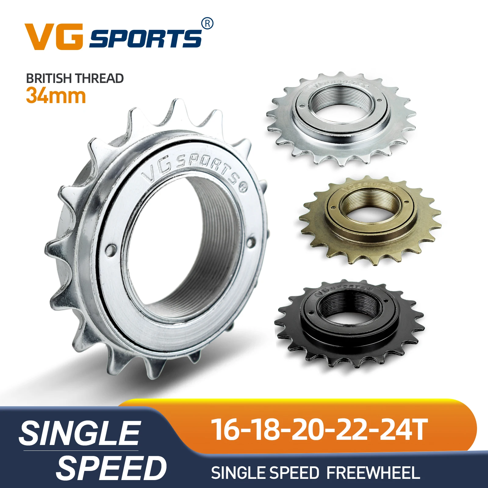 1pc VG Sports 16T 18T 20T 22T 24T 34MM Single Speed Bicycle