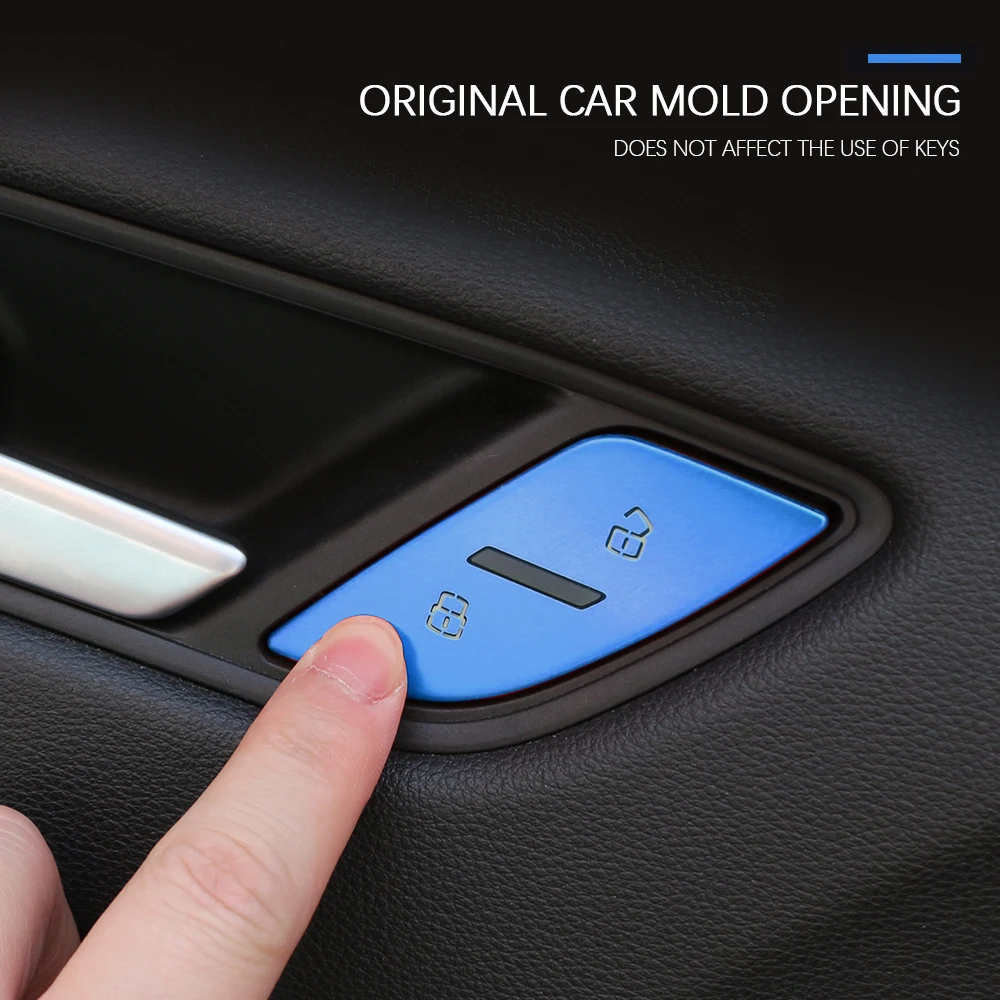 Door Lock Switch Button Cover Frame Trim Protector Stickers - 4 Piece Set