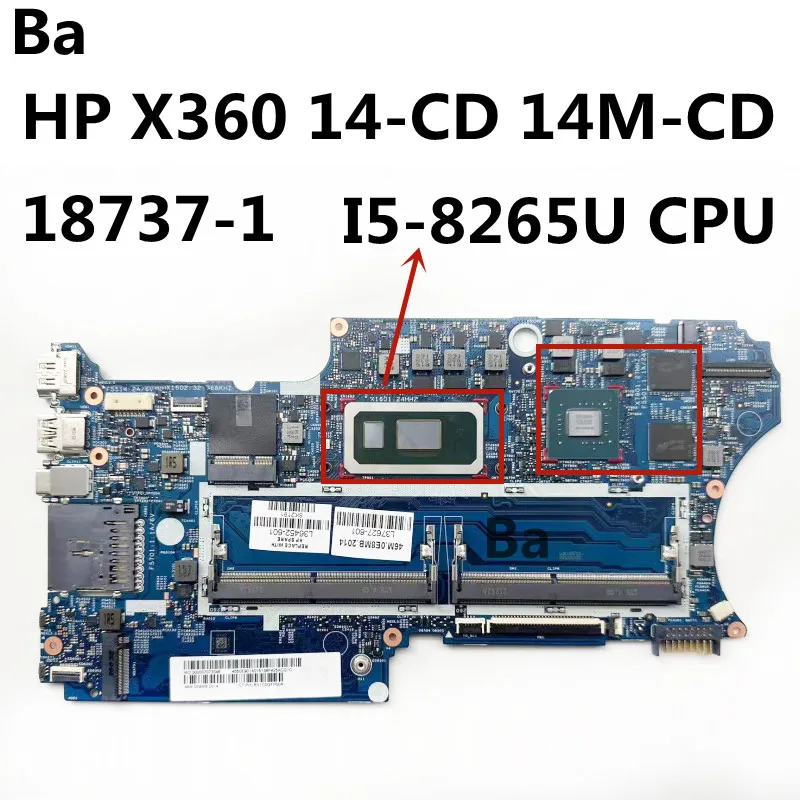 

For HP X360 14-CD 14M-CD Laptop Motherboard 18737-1 i5-8265U CPU Notebook Mainboard