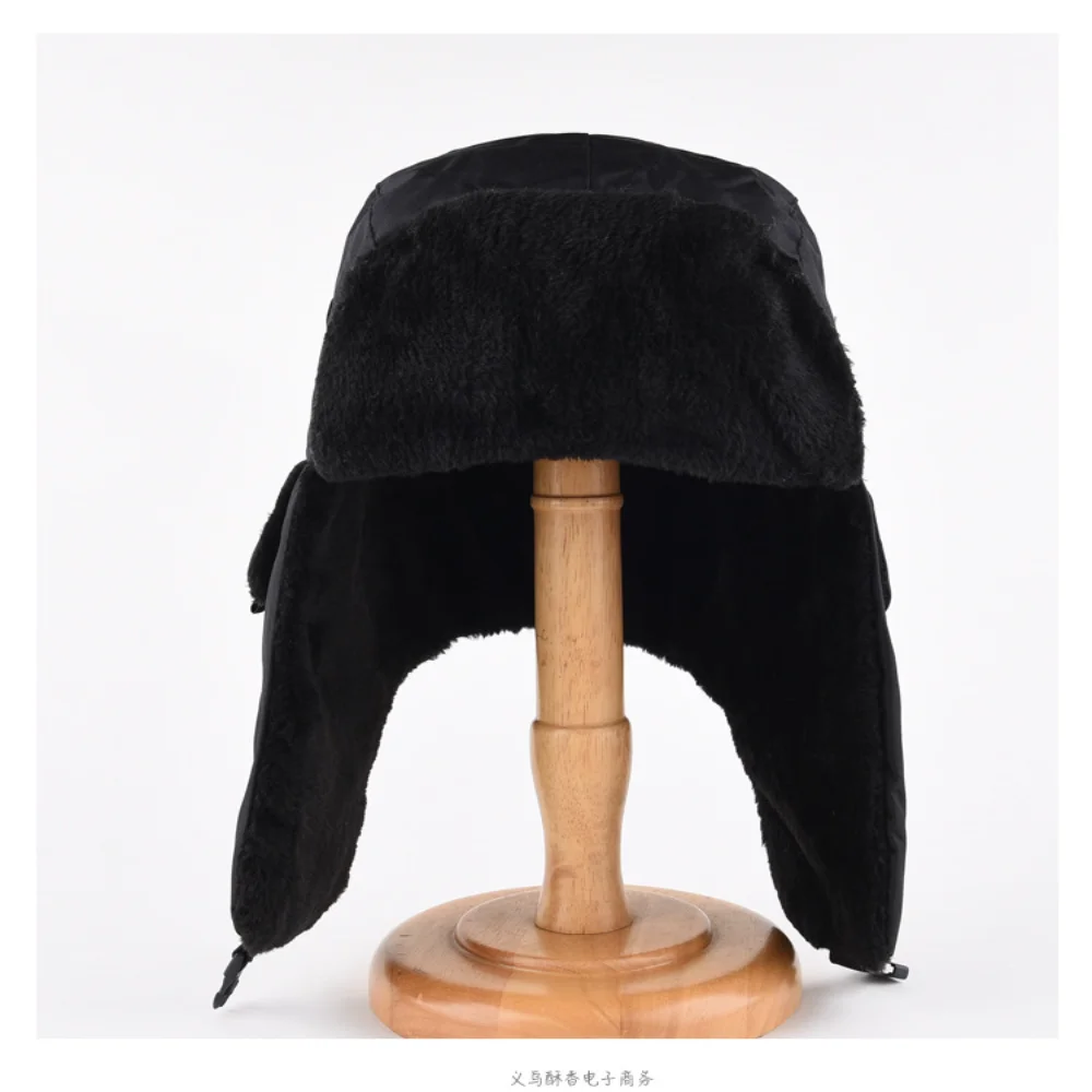 Winter Hat Unisex Men Women Russian Hat Trapper Bomber Warm Trooper Ear Flaps Winter Ski Hat Solid Fluffy Faux Fur Cap Headwear Bonnet