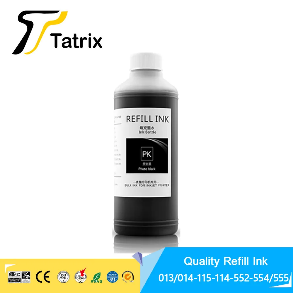 1000ML/Bottle 552/115/114/ 554 555 / 013 014 /011 012 Compatible Refill Bulk Ink For Epson L8160/L8180 ET-8500/ET-8550 Printer
