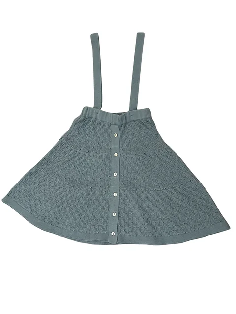 2022 Brother Sister Matching Clothes Summer Boys Girls Knitted Outfits seafoam skirt