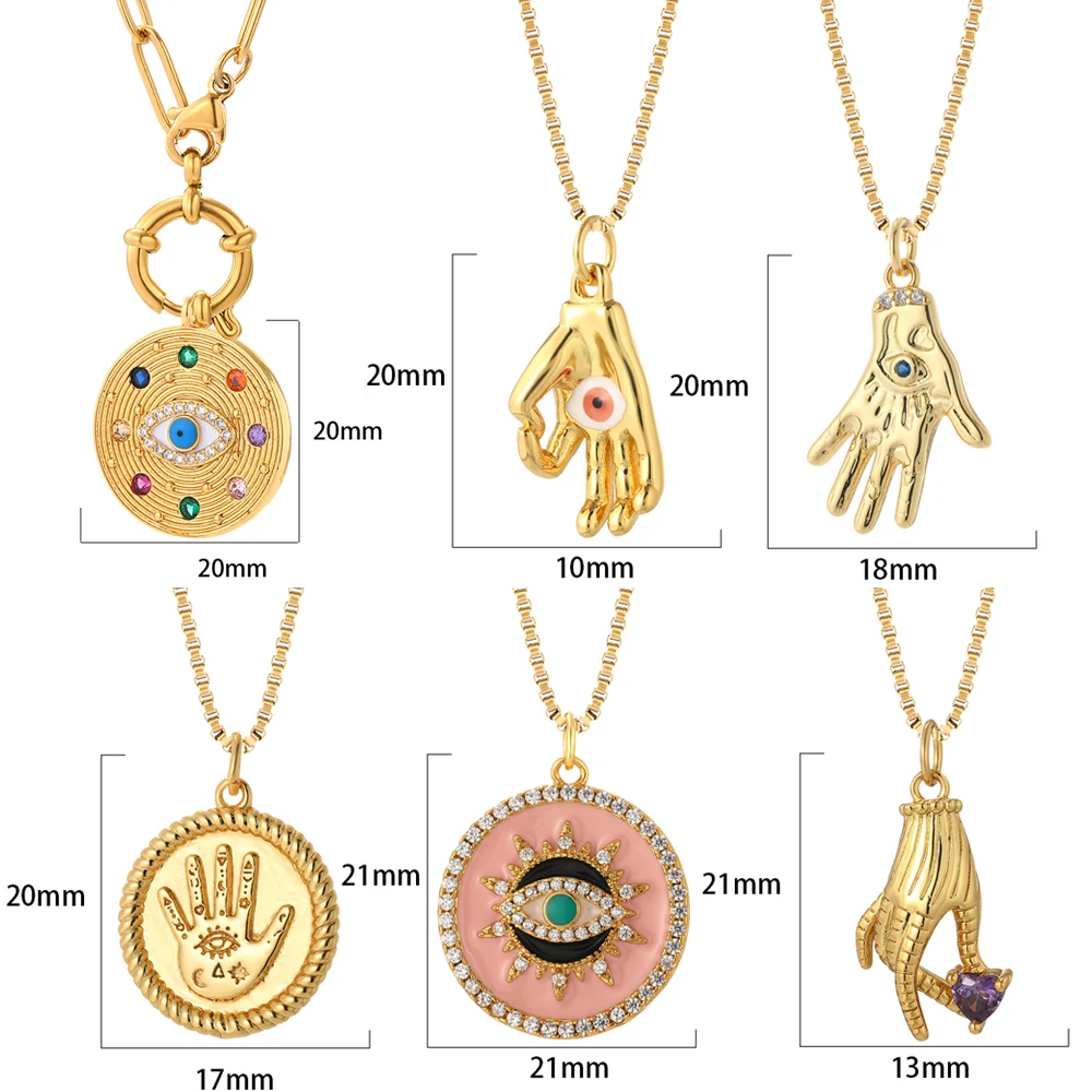 Collana Mini Malocchio Oro-Catena Riempita d'Oro-Collana Delicata-Collana a Strati-Collana per Tutti i Giorni-Collana di Protezione-Regalo - Italia