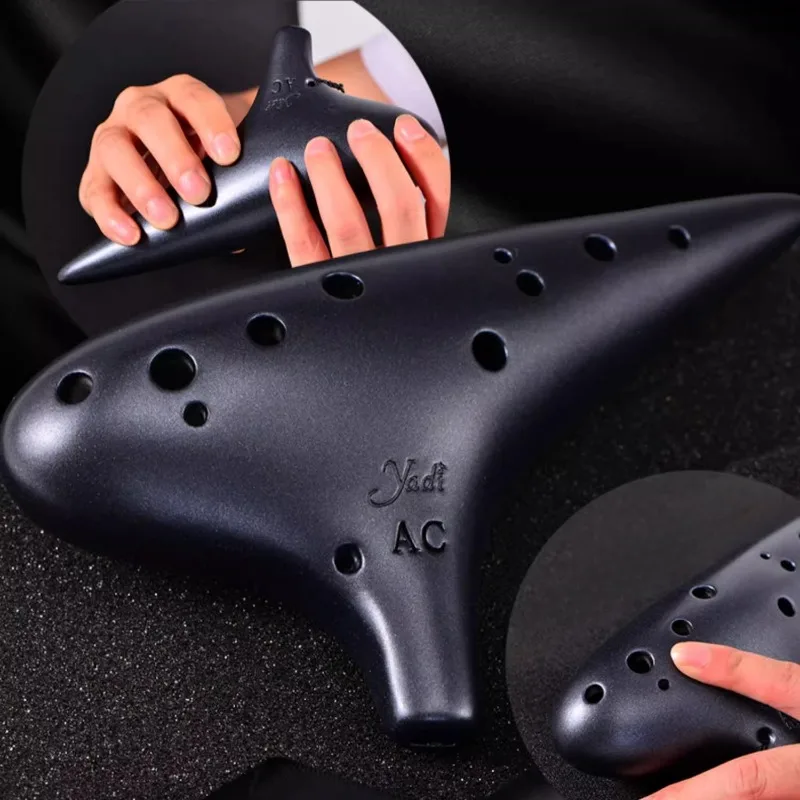 Ceramic Frosted Ocarina 12 Hole AC Tune Funny Orff Instruments Professional Beginner Student Ocarina Musical Instruments