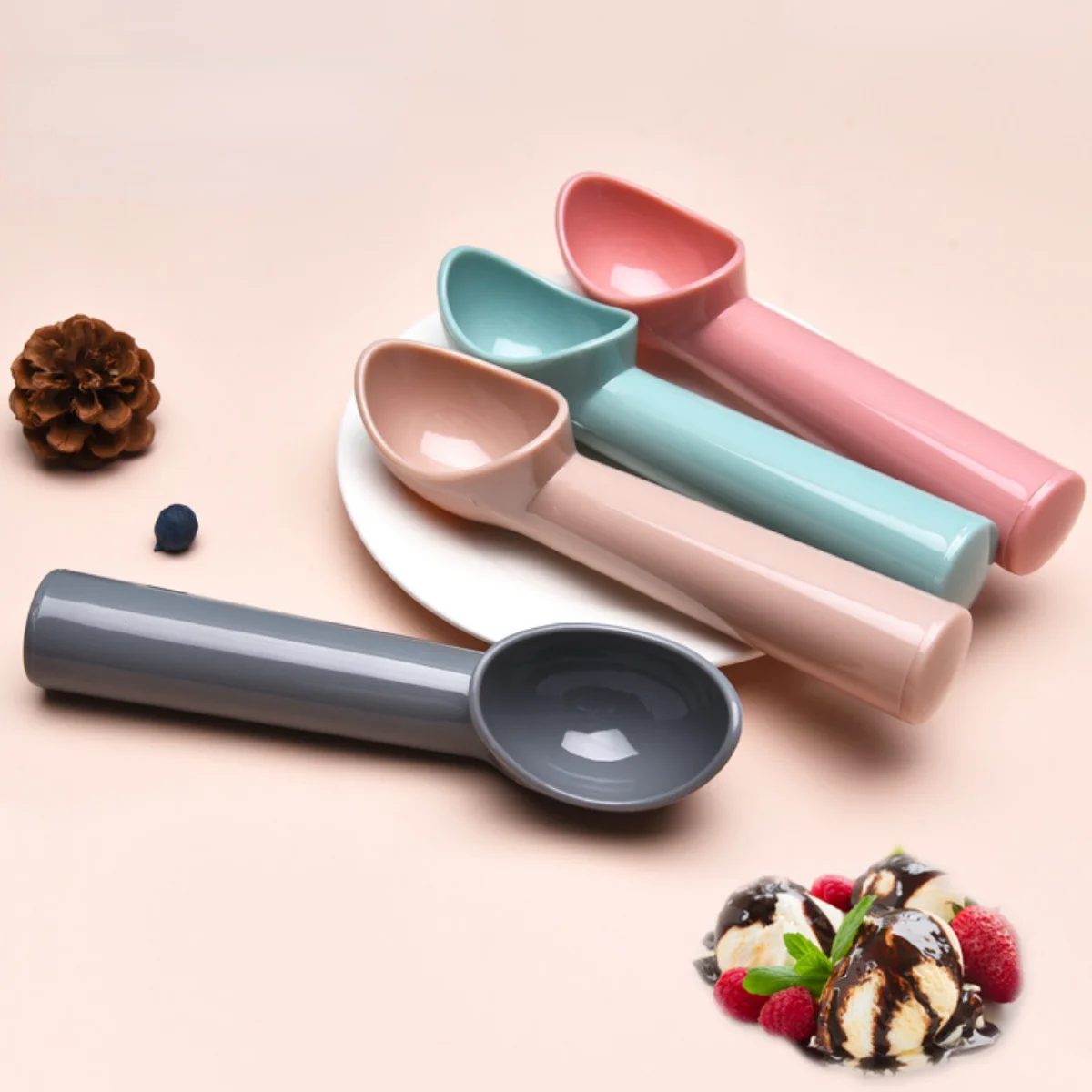 Ice cream scoop ice shovel scoop ice cream bowl spoon set Ice cream dessert spoon Popsicle fruit puree shovel Creative tea spoon Summer party Ice hockey making tool Kitchen accessories