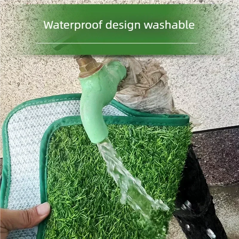 Tappetino igienico per cani in erba sintetica, riutilizzabile, lavabile, resistente agli odori, con drenaggio, per l'addestramento alla toilette in casa. - immagine 6