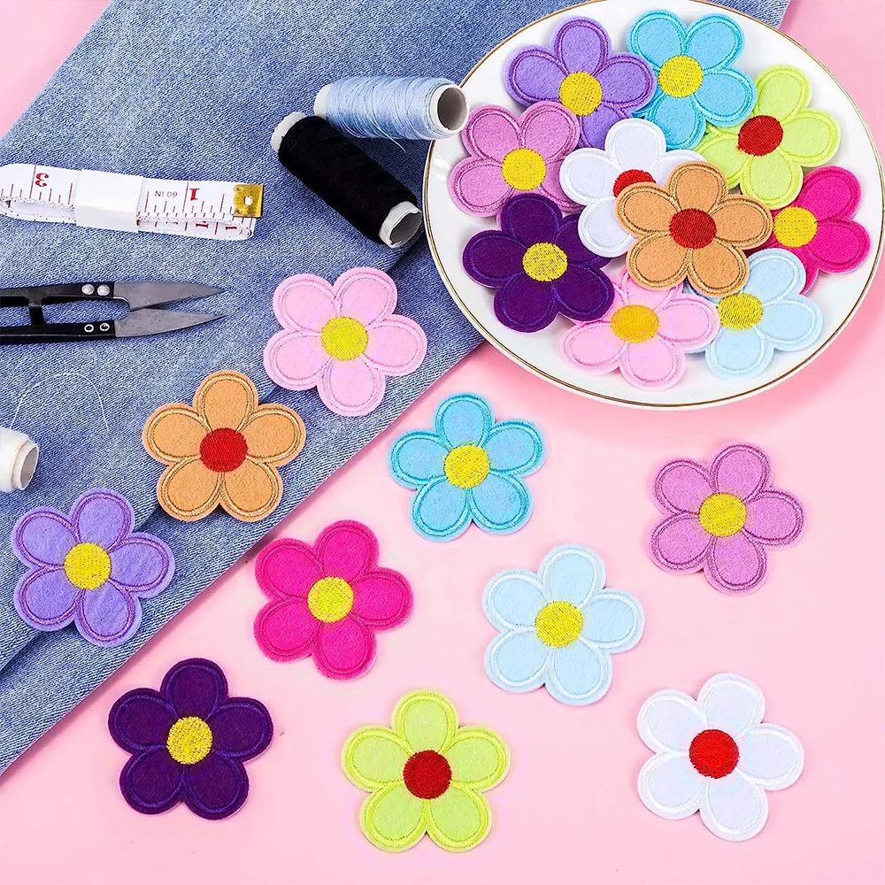 20 Toppe Ricamate A Girasole Atyhao – Adesivi In Stoffa Per Ferro Da Stiro O Cucito – DIY Per Jeans, Borse E Giacche - 3