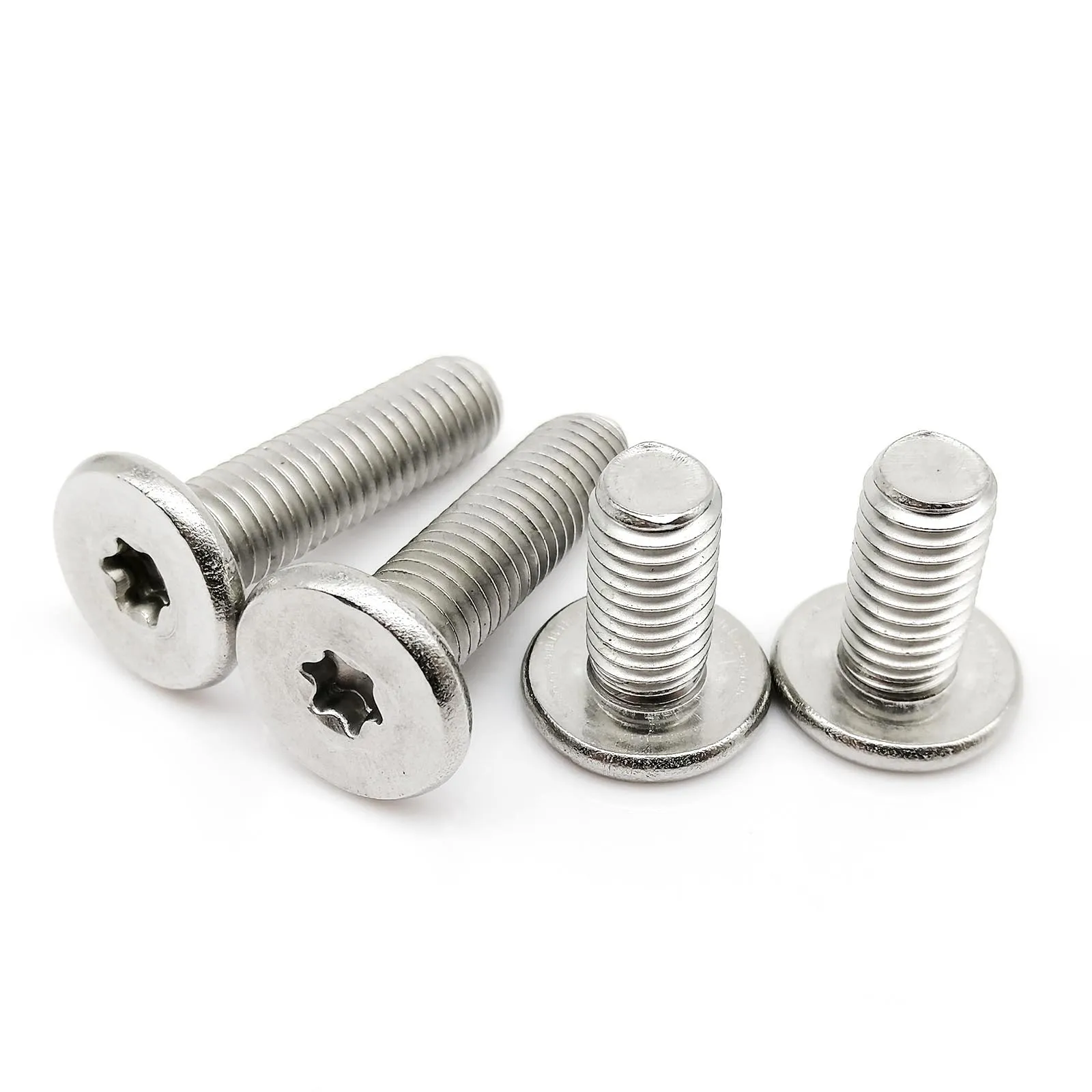 Stainless Steel Screws CM M1.6 M2 M2.5 M3 M4 M5 M6 M8 L=3-50mm 304 A2 Stainless Steel Torx Six Lobe Ultra Thin Low Ultrathin Flat Wafer Head Screw Bolt