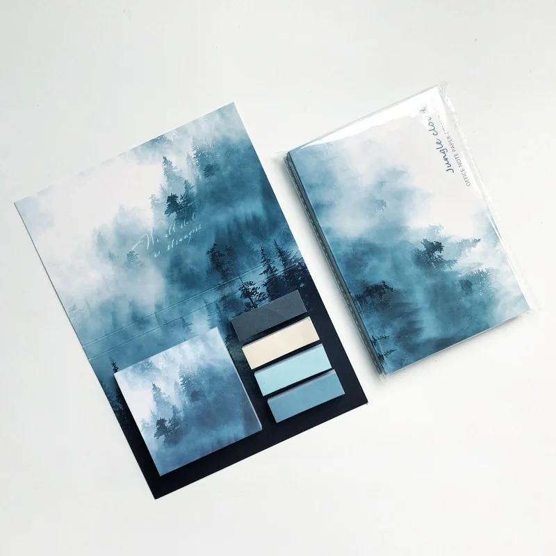 325Pcs Oil Paintings Landscape Note Labels Word Notebooks Student Office Supplies Memos Tearable note - 5