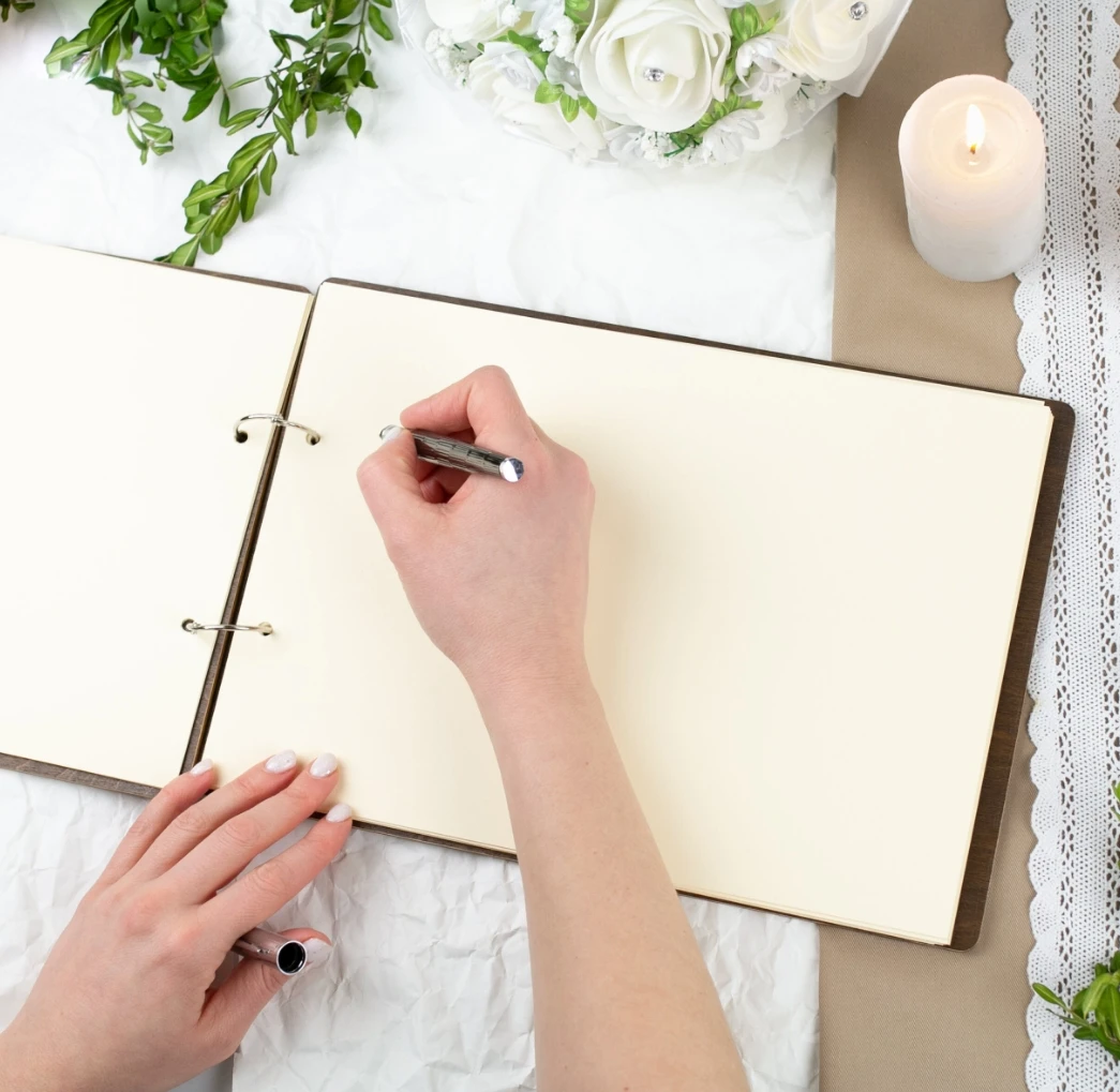 Wedding Guestbook-Personalized Wedding Album-Engraved Wooden Guest Book Ceremony Book to Sign In Couple Gift wedding guest book