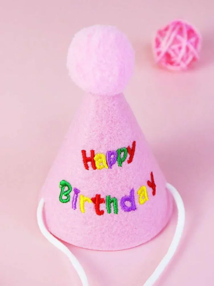 Cat Dog Birthday Bib and Party Hat Mini Doggy Cat Adjustable Bandana Scarf Pet Birthday Outfit Puppy Supplies