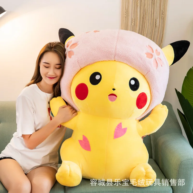 

95cm Big Size Pokemon Anime Plush Toy Kawaii Pikachu Doll Girl Heart Rag Doll Girl Cartoon Pillow Doll Christmas Gift
